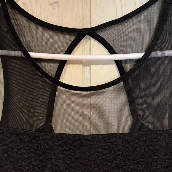 Poof Couture Black Dress Sheer Neckline Large MWT - Picture 3 of 11